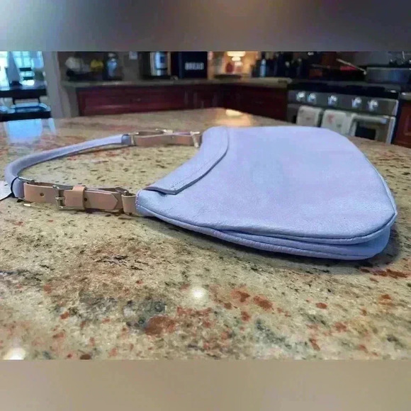 Claudia Firenze Purse Blue Medium Flap Camel Color Block 100% Leather NWT READ - Picture 10 of 16